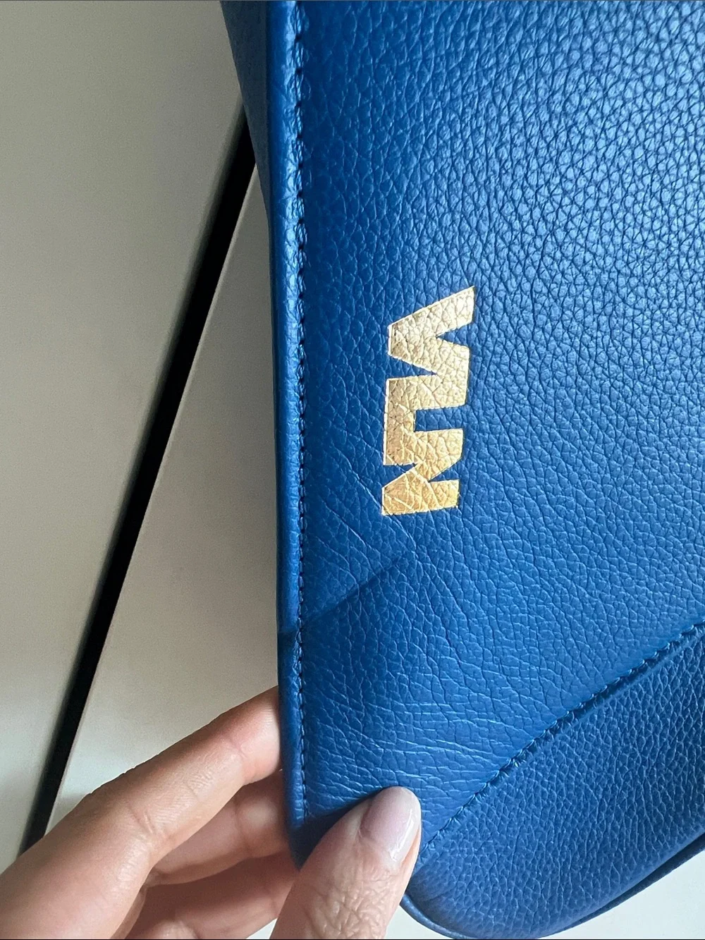 Michael Kors Bright Blue Leather Triangular Shoulder Bag